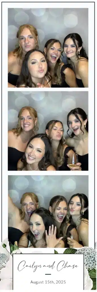 Wedding photo booth print strip from a FastBooth booth at a Michigan wedding