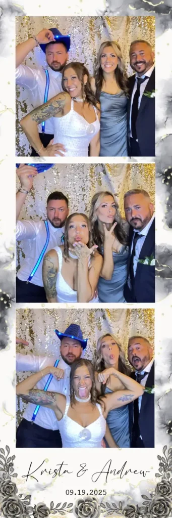 Wedding photo booth print strip from a FastBooth booth at a Michigan wedding