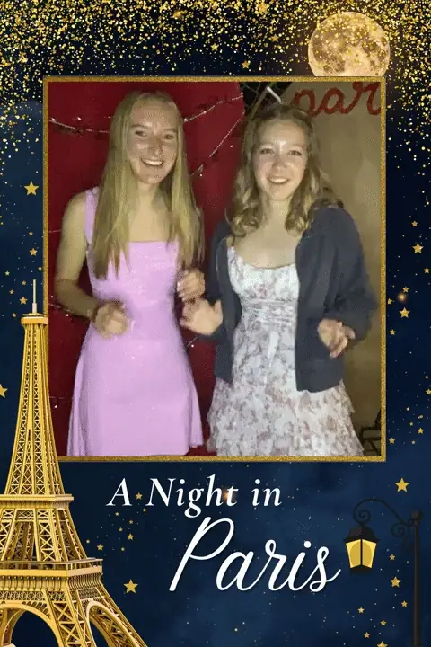 Boomerang: Students at Caledonia High School's A Night in Paris dance in a FastBooth photo booth, 2026