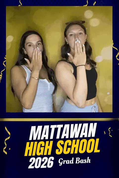 Animated photo booth GIF from Mattawan Grad Bash 2026 graduation event in Michigan